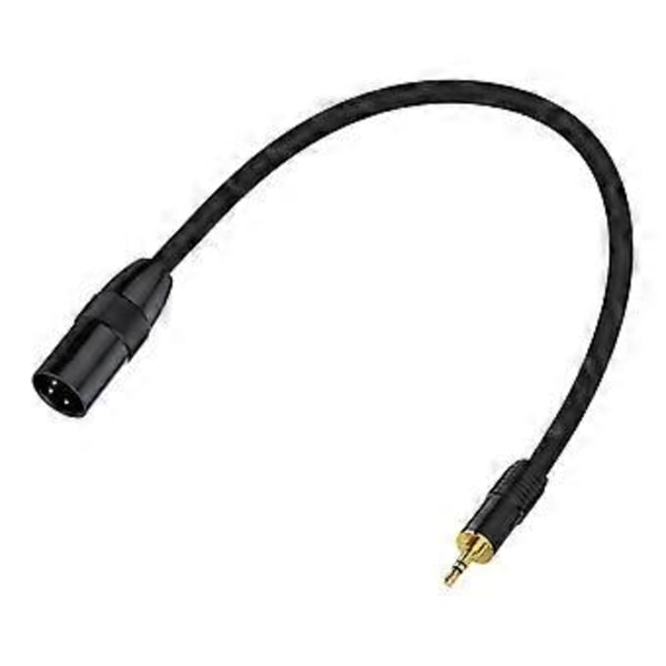 3,5 mm til 3-pin kabel, ubalanceret 1/8 tomme TRS stereo han til 3-pin han mikrofon stereo kabel til højttalere 50cm