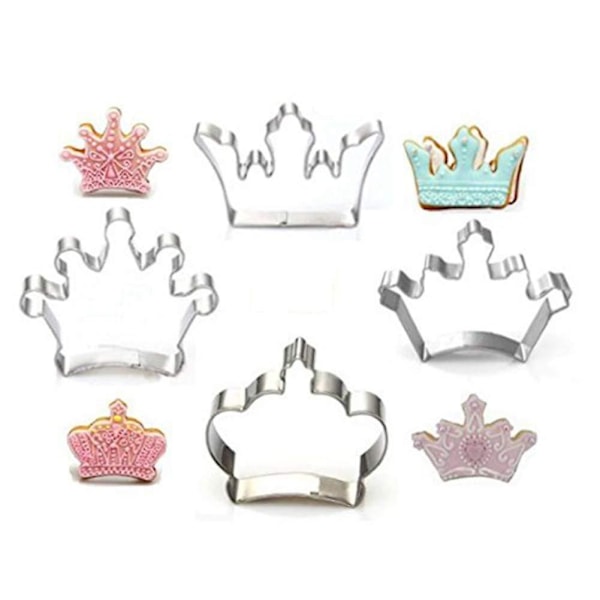Kageform 4 stk./sæt Krone Konge Dronning Prinsesse Former i Rustfrit Stål Kageform Fondantform