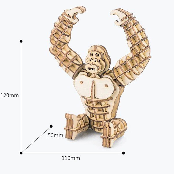 Bygg din egen 3D-trepusles Gorilla-modell Hjemmedekor Håndverkssett Gaver