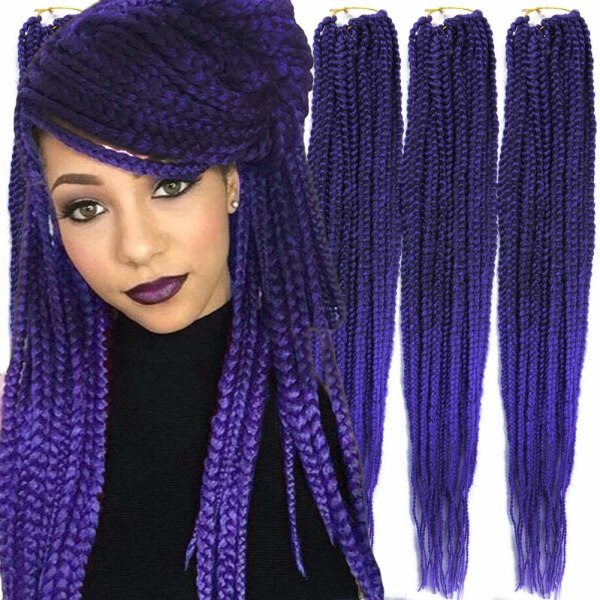 3pcs Crochet Braiding Hair Extensions 24" Diameter 3 x Synthetic