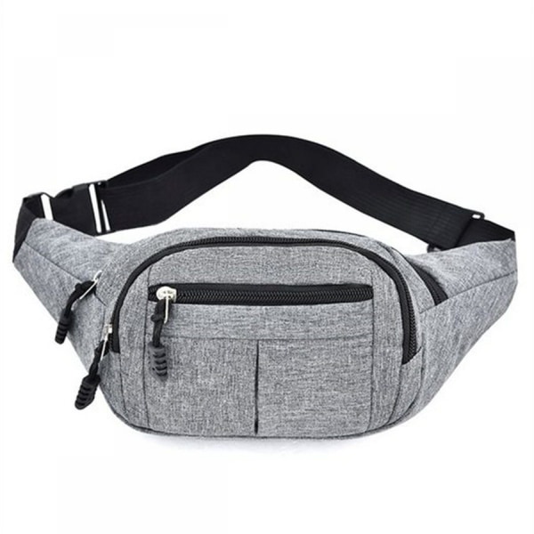 Grå multifunktionell midjeväska, sport crossbody väska