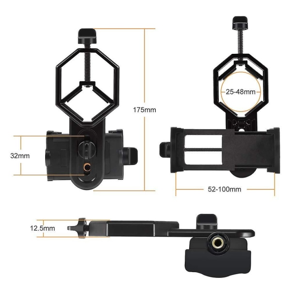 Universal Teleskop Kamera Adapter Mobiltelefon Adapter Montering Clip Bracket Monteringshållare för spotting kompatibel
