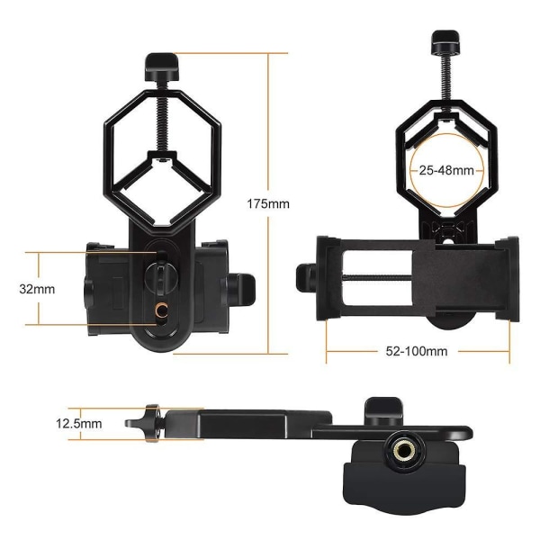Universal Teleskop Kamera Adapter Mobiltelefon Adapter Montering Klemme Beslag Montering Holder Til Spotting Kompatibel