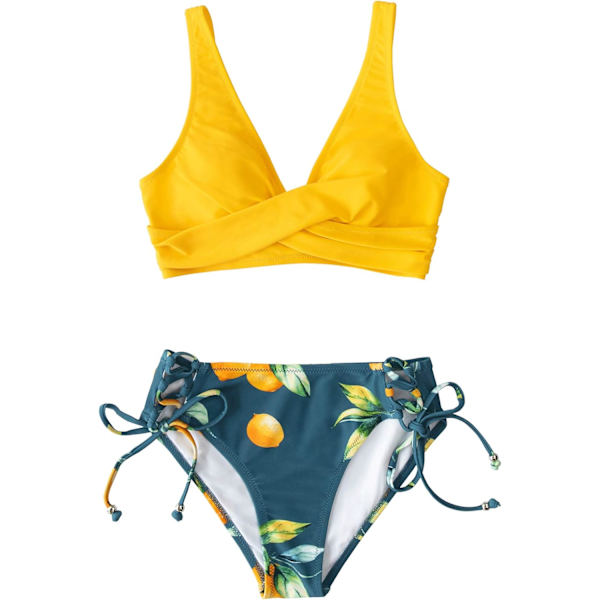 Bikini til kvinder med kryds foran og snørebånd i to dele