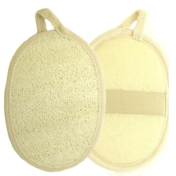 2 luffa badesvamper, eksfolierende, skrubbende, fjerner smuss, skrubber ryggen, badehåndkle