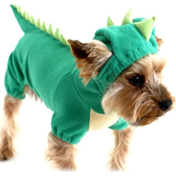 Dinosaurie hund Halloween kostym husdjur Dino Hoodie för små och medelstora