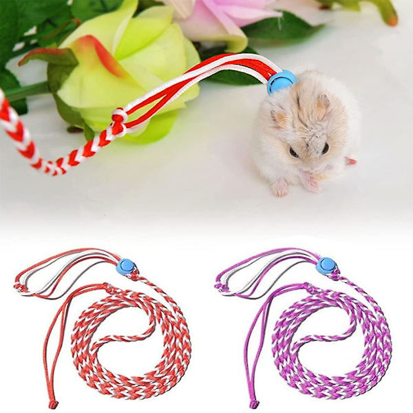 4 st Hamstersele och koppel Husdjur Hamstersele Justerbar Husdjur Nylon Koppel Promenadrep för Liten Husdjur Ekorre