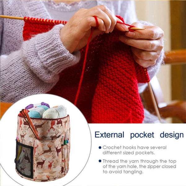 2-pack jultema stickade väskor - stickning eller virkning