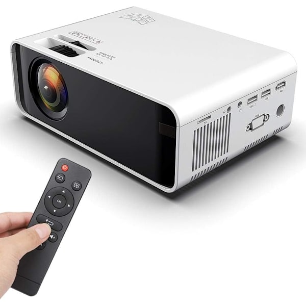 LED-projektori HD 1080P, yhteensopiva HDMI:n, USB:n, AV:n kanssa - valkoinen