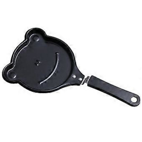 Mini Æg Morgenmad Stegepande Multi-Stilarter Non-Stick Pan Pandekage Crepe Pan Former Til HomeFrog Mønster (2 stk, Sort)