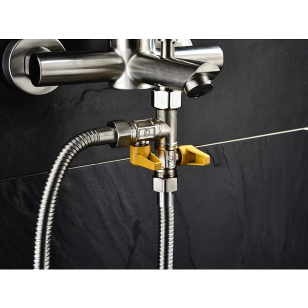 3-vejs ventil T-tilpasning 3-vejs toilethane Håndbruser med 3 Rubb