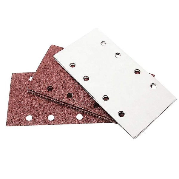 10 stk 93x185mm Sandpapir Sandpapir 8 Huller Loop Sand Sheet Punched 400 Grits Passer Til Rektangulær Orbital Sander（60 Grit）