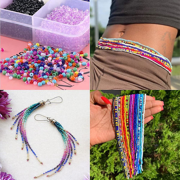 Glass Seed Beads, Letter Beads With Lobster Clasp Elastic Cords, Open Jump Ring And Packaging Box, Used For Jewelry
