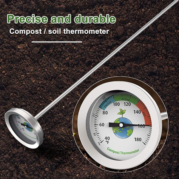 Komposttermometer, Bärbar Trädgårdsjord Mark Kompost Jordtermometer  Urtavlor Termometer Kompostmätverktyg bb2a | Fyndiq