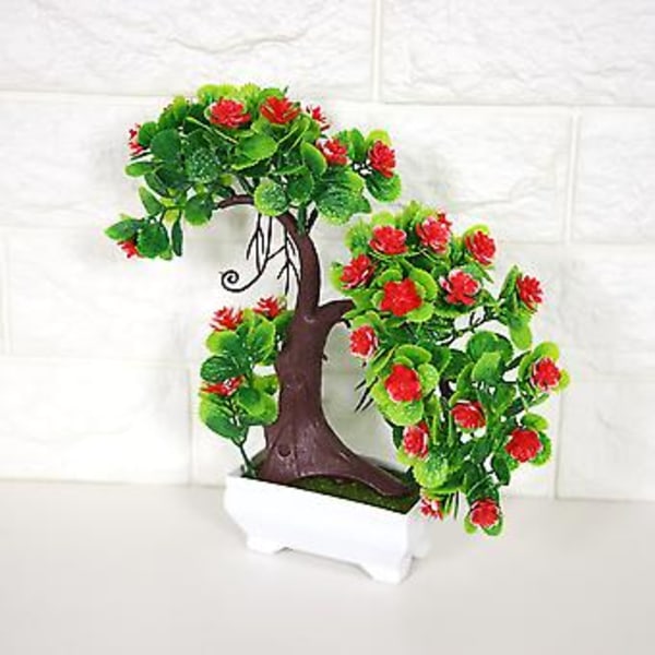 Keinotekoinen Bonsai Rakkauspuu Silkkikukka Kasvi Häihin, Juhliin ja Kodin Sisustukseen (Punainen)