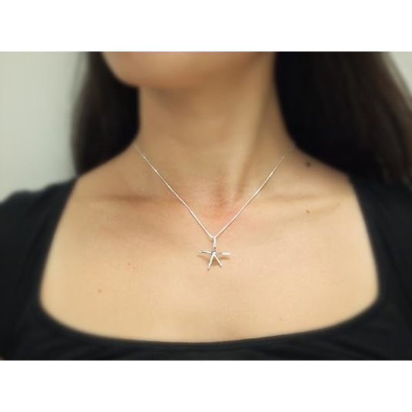 KAUNIS HOPEATÄHTI RIIPUS - 925 Sterling-hopea Tähti Riipus