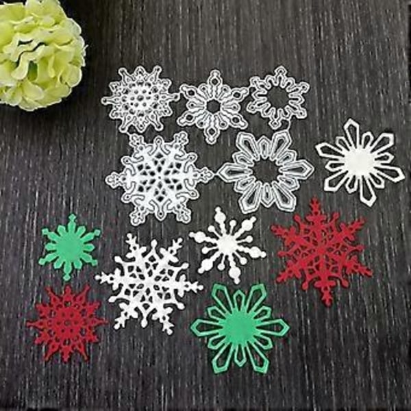 5 st/set Snöflingor Skärmall Stencil Olika Designer Jul Snöflingor Präglingsmall Partydekorationer