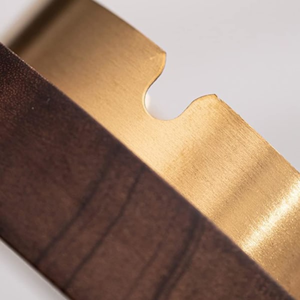 Valnød askebæger med låg, udendørs vindtæt og flue-sikker askebæger til hjemmet, feriegave til far og mand, guldfarve Gold