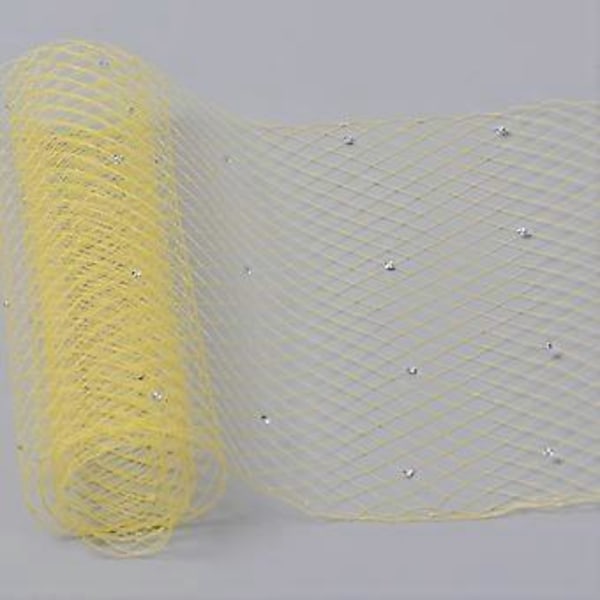 Kirkebeklædning Elegant Netstof Polyester Slør Justerbar Slørhat Polyester Tilbehør til Særlige Lejligheder gul hvid diamant yellow white diamond