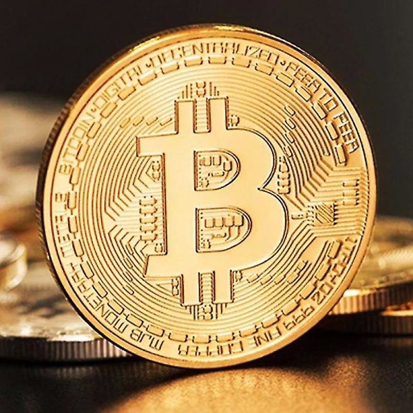 10 guldpläterade Bitcoin-mynt Samlargåva Metall Antik Replika Guld
