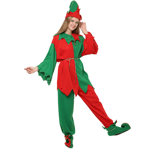 Juleferie familieatmosfære julealf damekostume, C