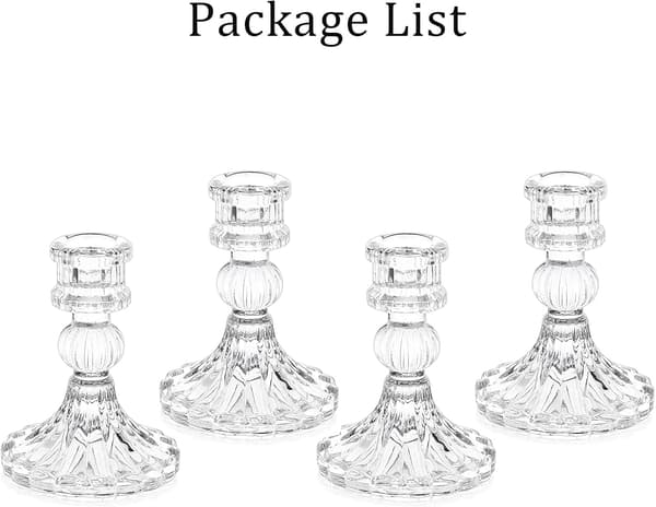 4 Glass Lysestaker Dekorative Lysestaker Koniske Klart Gl