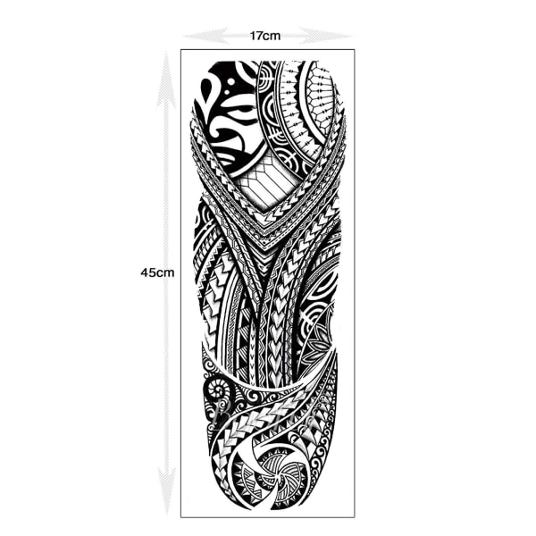Tillfällig överföring av tatueringärmar - Full Arm Tribal Vattentät Fake Tattoo Sticker For Men Women - By Delusion Tattoos