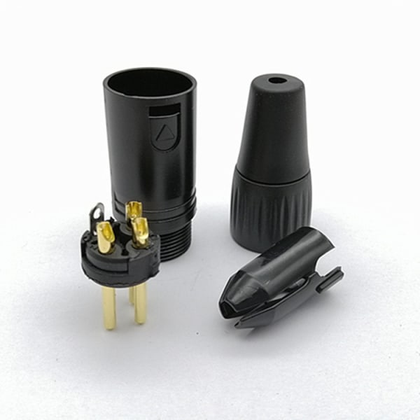 Noir tre kerner kanon hoved mikro XLR balance kanon hoved 3 kerner kobber stifter forgyldt ægte eco (2 stk)
