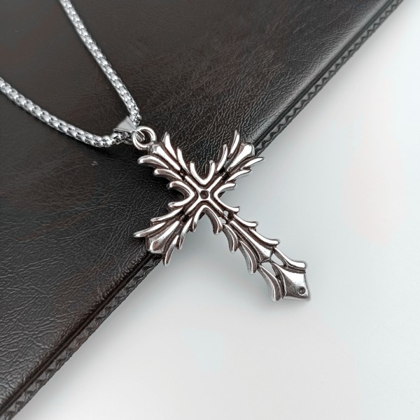 3pcs Thorn Cross Pendant Stainless Steel Titanium Geometric Casti