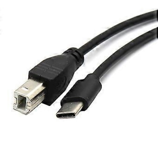 Pålitelig USB C til USB B Printerkabel B Hann til C Hann Printerledning Erstatning for Printer, Skanner MIDI Kontroller 1m