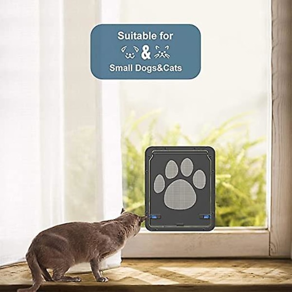 Dør til kæledyr til skærmdør Skydedør til katte Dørlås til hund til små hunde, katte, indvendig 12,2 x 14 tommer