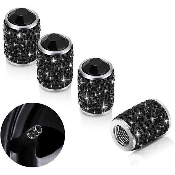 Däckventilskaftlock, 4-pack handgjorda strassblingdäckventiler