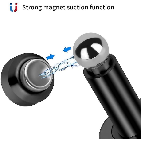 Magnetisk dørstopper, magnetisk dørstop, 304 rustfrit stål dørholder med væg- og gulvmontering (sort)