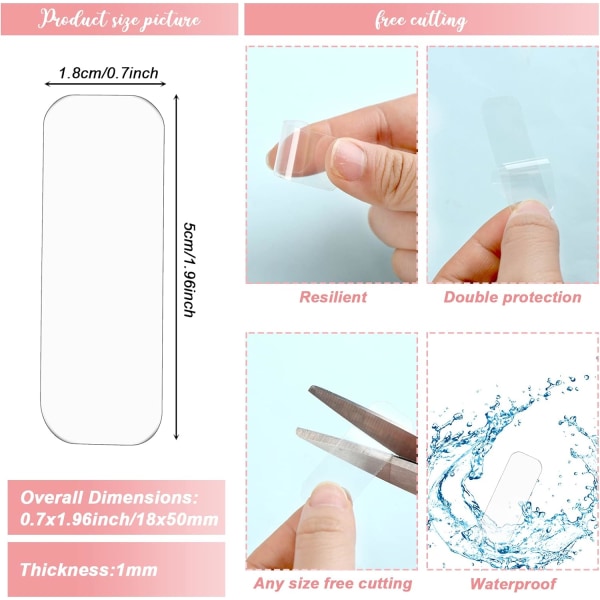 300 kpl Läpinäkyvää Kaksoispuoleista Teippiä, Nano Jäljetön Pesu