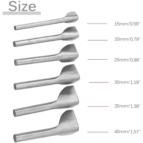 6 kpl/setti V-muotoinen nahkatyöleikkuri V-muotoinen reikäleikkuri hihnanpään leikkuri