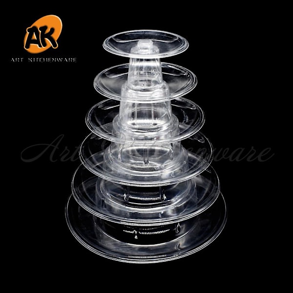6-lags højkvalitets macaron-displaytårn i PVC - macaron-tårnstativ - fondantkageholder - bryllupskage-dekorationsværktøj
