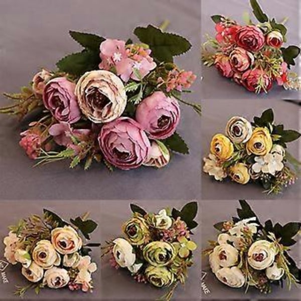 Europæisk Kunstig Blomsterbuket med Diamant Accent