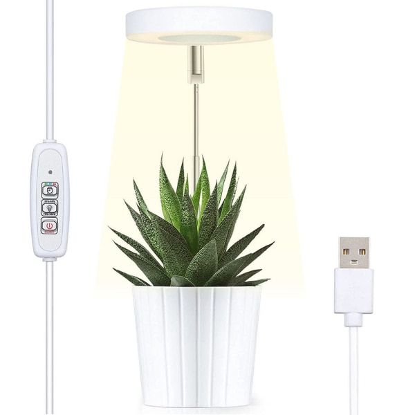 Ängelring Succulent Fyllningsljus USB Färgläggning Full Spectrum LED Fl