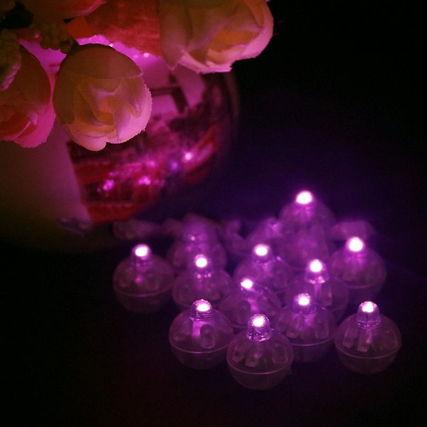 10 stk LED-ballonglys Farge Lys Papirlykt Lampe Glød Bryllupsfest 7Farget