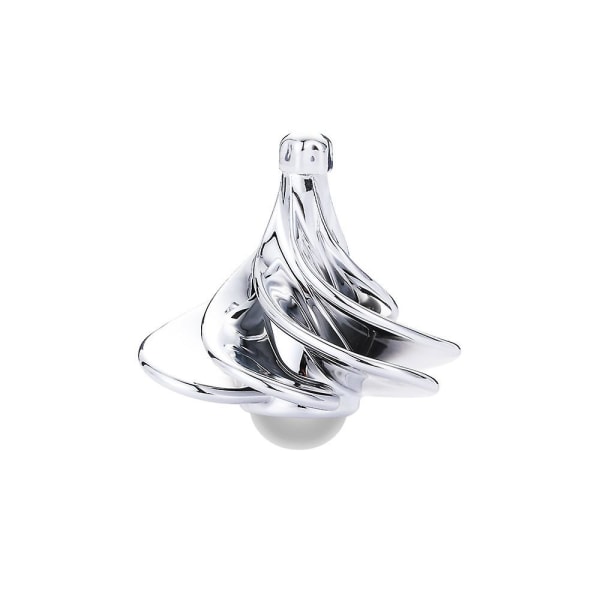 2st Spinning Top Wind Gyro Blow Gyro Vind Blow Turn Gyro Desktop Dekompression Leksaker Luftflöde Spinning Gyro（Silver）