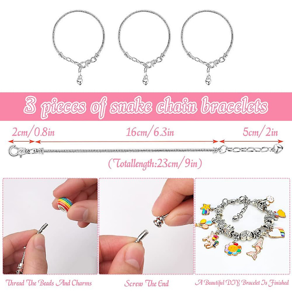 Tjejgåvor för 6 7 8 9 10 år, barn Diy konst hantverk set för flicka ålder 5-11 födelsedagspresent charm armband gör-det-själv-kit