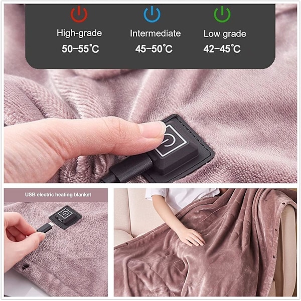 King Size USB-sähköpeitto, paksu flanellinen sähköpeitto