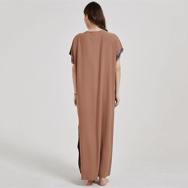 Kvinde Strand Bluse Broderet Strand Kjole Lang Kjole Cover-up Kjole Sommerkjoler Kaffe