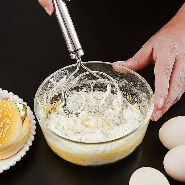 Dansk dejpiskerisk i rustfrit stål til brødbagning, 304 rustfrit stål hollandsk brødpiskerisk