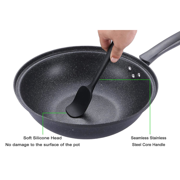 6 st silikonspadar för matlagning Värmebeständiga ergonomiska spatlar för bakning Blandskedar Non-stick gummispatel（Brownie Shovel）
