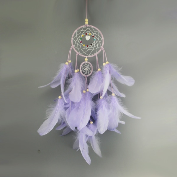 Feather Dream Catcher with LED Lights, Handmade Portable Decorati