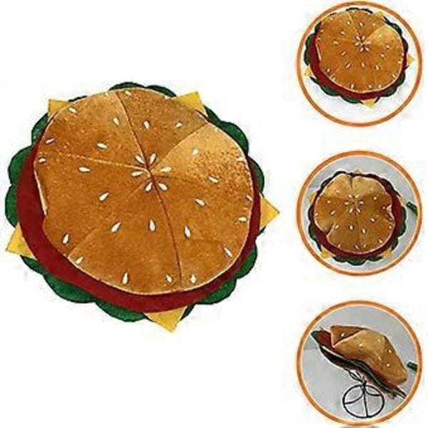 Rolig Burger Hatt Snabbmat Hattar Plysch Kostymtillbehör Halloween Jul Party Dekorationer