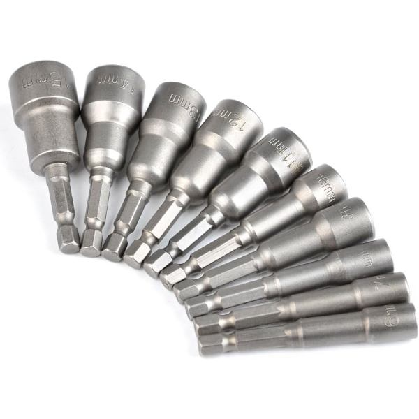 10 kpl magneettinen kuusiokoloavainsarja 6-15 mm iskuporakone, magneettinen kuusiokolo