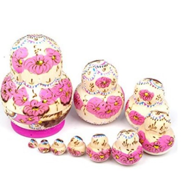 10 st fina ryska Nesting Dolls Matryoshka handmad