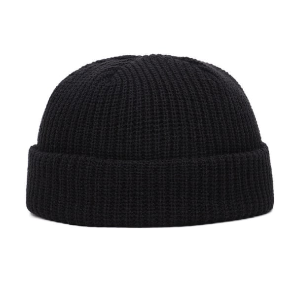 Musta, lämmin unisex-pipo, miesten ja naisten talvihattu